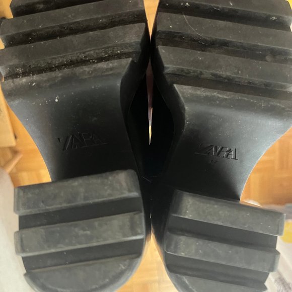 Leather Chunky Platform Ankle Boots ๐ ZARA, US 7 - Picture 2 of 2